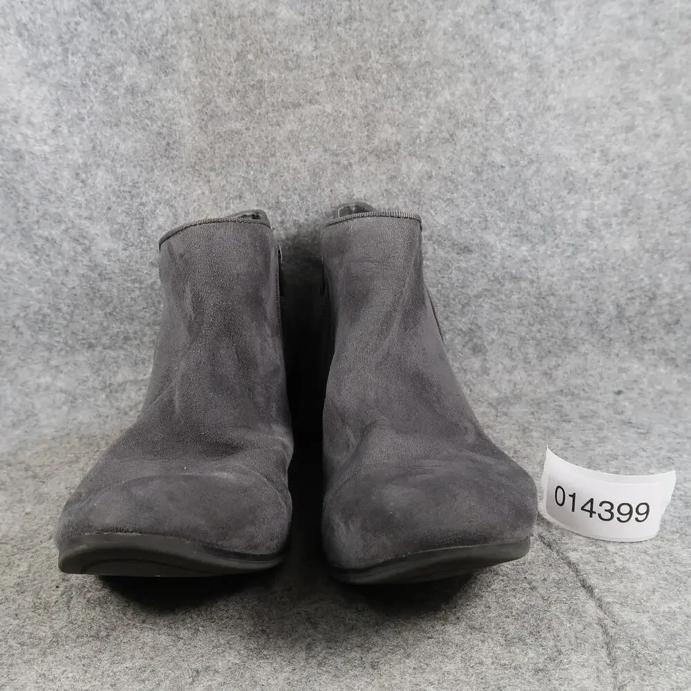 Style&Co Shoes Womens 9.5 Ankle Booties Fashion Casual Grey Zip Block Heel Boot
